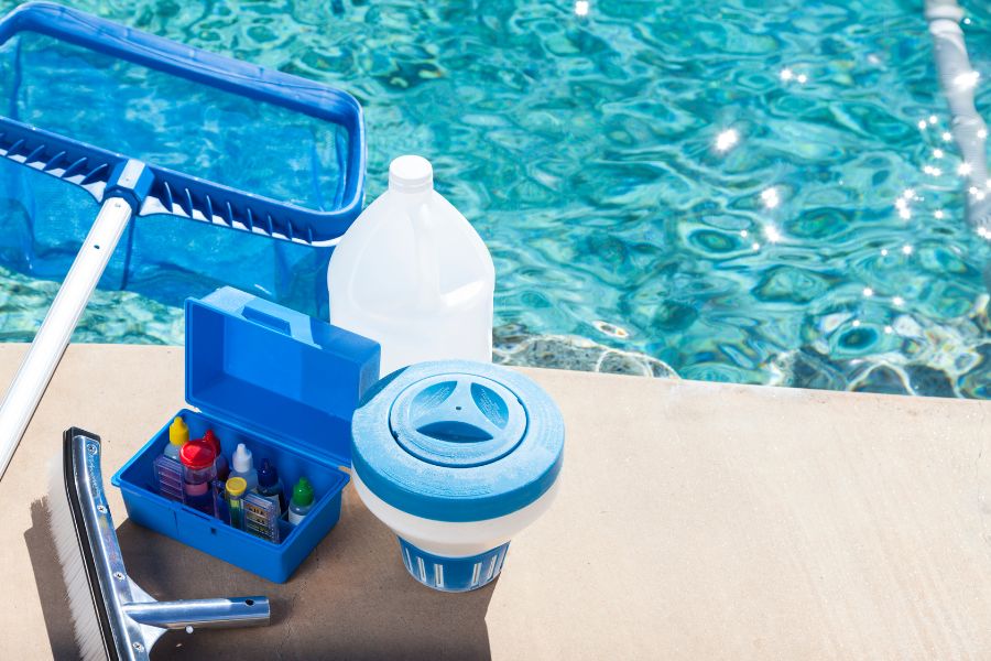 preparación para puesta a punto piscina