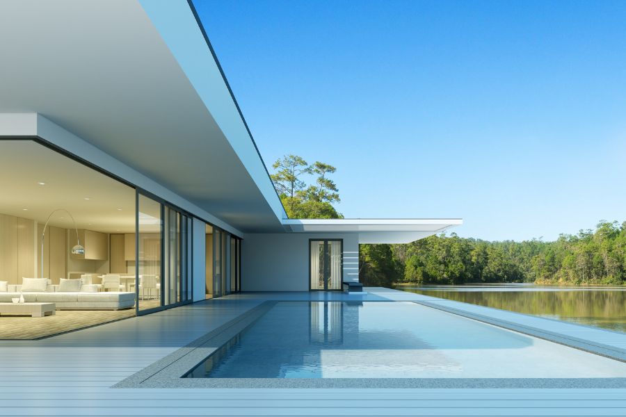 casa de lujo con piscina