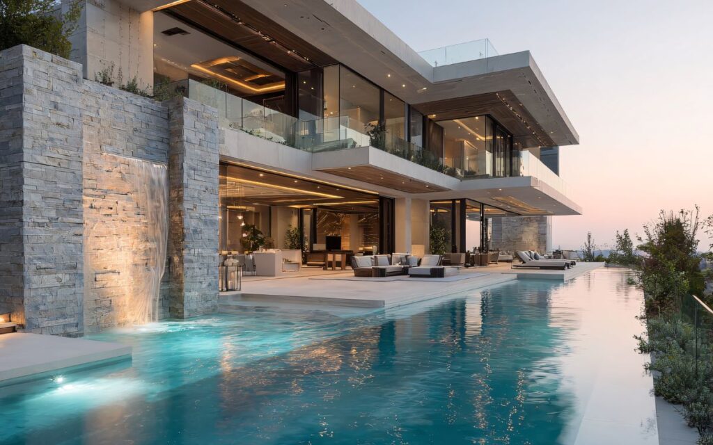casa moderna con piscina